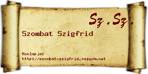 Szombat Szigfrid névjegykártya